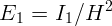 E   =  I ∕H  2
  1     1   